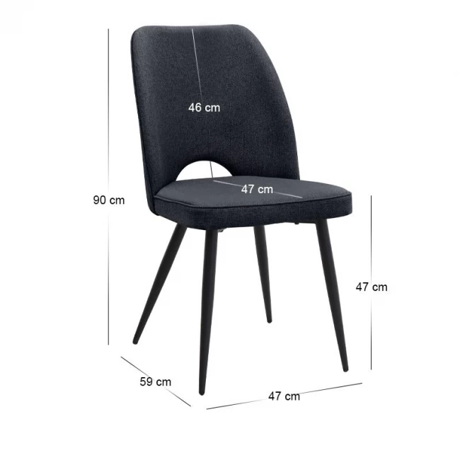 Σετ τραπεζαρία 5τμχ Darlen - Christy Megapap χρώμα sencron black - ανθρακί 125x72x74εκ.