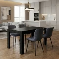 Σετ τραπεζαρία 5τμχ Darlen - Chiara Megapap χρώμα sencron black - ανθρακί 125x72x74εκ.