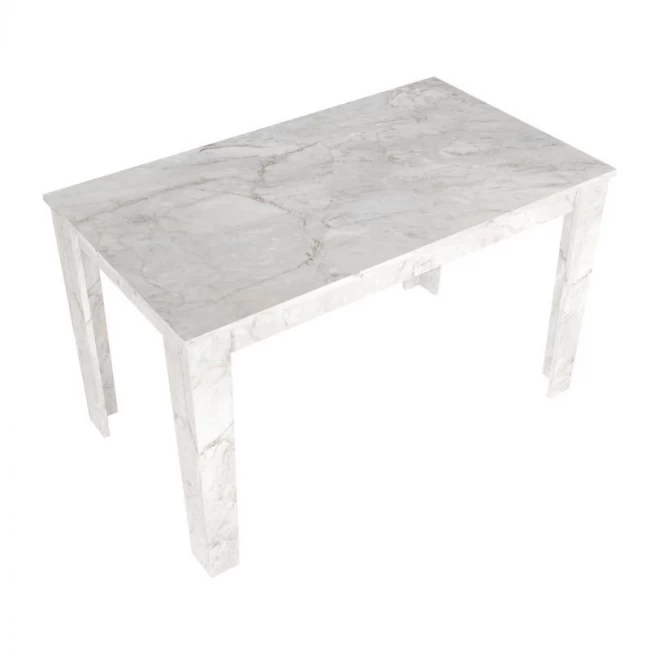 Σετ τραπεζαρία 5τμχ Darlen - Nova Megapap χρώμα λευκό εφέ μαρμάρου - cappuccino 125x72x74εκ.