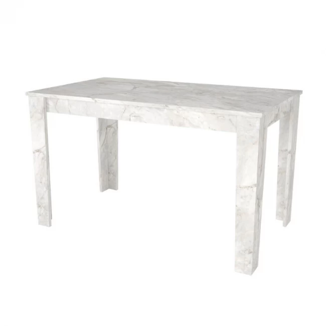 Σετ τραπεζαρία 5τμχ Darlen - Laura Megapap χρώμα λευκό εφέ μαρμάρου - ανθρακί 125x72x74εκ.