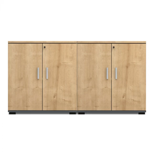 Ντουλάπι γραφείου επαγγελματικό Venturo Megapap χρώμα ανθρακί - φυσικό οξιάς 160x40x80εκ.