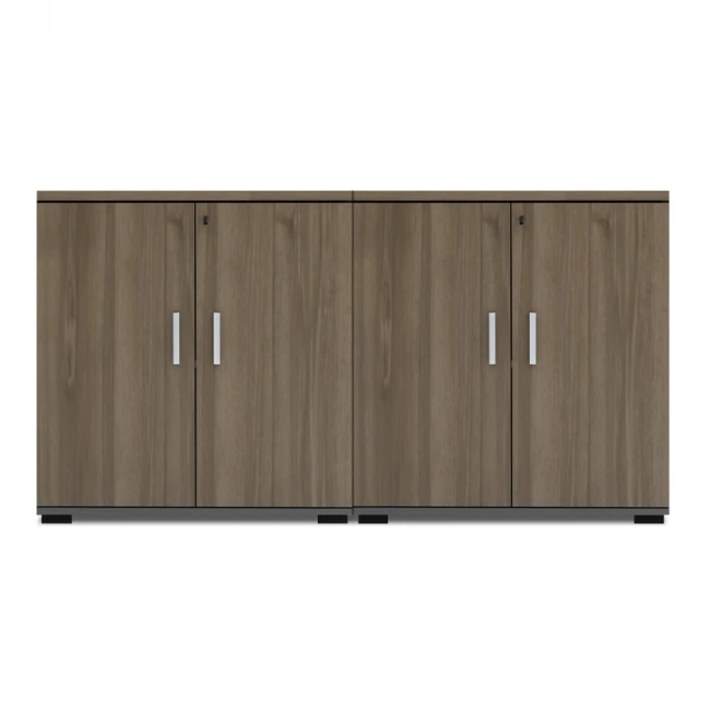 Ντουλάπι γραφείου με κλειδαριά επαγγελματικό Venturo Megapap χρώμα ανθρακί - καρυδί 160x40x80εκ.