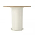 Σετ τραπεζαρία 5τμχ Bohema - Iris Megapap χρώμα ivory/sepet oak - ανοιχτό μπεζ Ø90x77,7εκ.