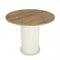 Σετ τραπεζαρία 5τμχ Bohema - Kevin Megapap χρώμα ivory/sepet oak - λαδί Ø90x77,7εκ.
