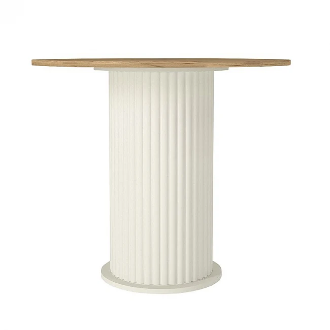 Σετ τραπεζαρία 5τμχ Bohema - Kevin Megapap χρώμα ivory/sepet oak - γκρι Ø90x77,7εκ.