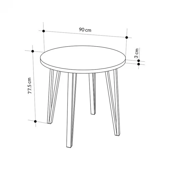 Σετ τραπεζαρία 5τμχ Xana - Viva Megapap χρώμα sepet oak - φυστικί Ø90x77,5εκ.