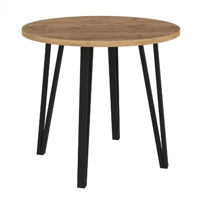 Σετ τραπεζαρία 5τμχ Xana - Kevin Megapap χρώμα sepet oak - γκρι Ø90x77,5εκ.