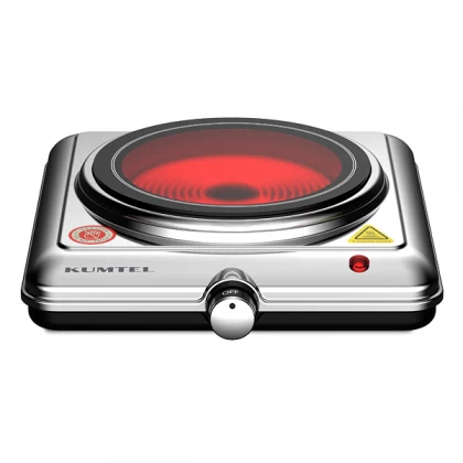 Κεραμική εστία μονή KUMTEL HC-1001 χρώμα ασημί 1200W