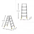 Σκάλα Double Step Perilla αλουμινίου 5+5 σκαλοπάτια 103εκ.