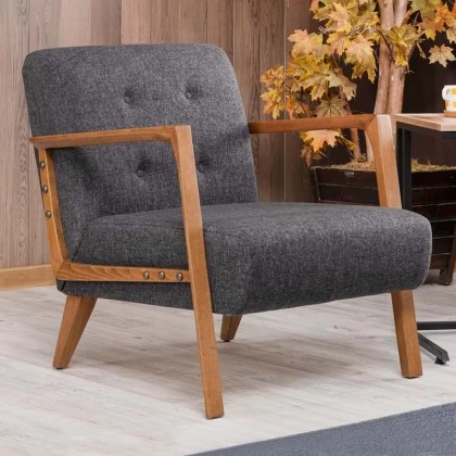 Πολυθρόνα Kemer Megapap υφασμάτινη χρώμα ανθρακί 67x76x78εκ. Πολυθρόνα Kemer Megapap υφασμάτινη χρώμα ανθρακί 67x76x78εκ.