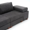 Καναπές - κρεβάτι πολυμορφικός Perenna Megapap τριθέσιος υφασμάτινος χρώμα ανθρακί 233x93x83εκ.