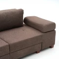 Καναπές - κρεβάτι πολυμορφικός Perenna Megapap τριθέσιος υφασμάτινος χρώμα καφέ 233x93x83εκ.