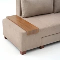 Καναπές - κρεβάτι πολυμορφικός Perenna Megapap τριθέσιος υφασμάτινος χρώμα μπεζ 233x93x83εκ.