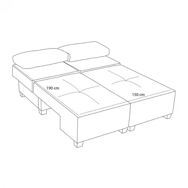 Καναπές - κρεβάτι πολυμορφικός Perenna Megapap τριθέσιος υφασμάτινος χρώμα μπεζ 233x93x83εκ.