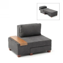 Πολυθρόνα - κρεβάτι Perenna Megapap υφασμάτινη χρώμα ανθρακί 116x93x83εκ.