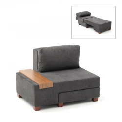 Πολυθρόνα - κρεβάτι Perenna Megapap υφασμάτινη χρώμα ανθρακί 116x93x83εκ.