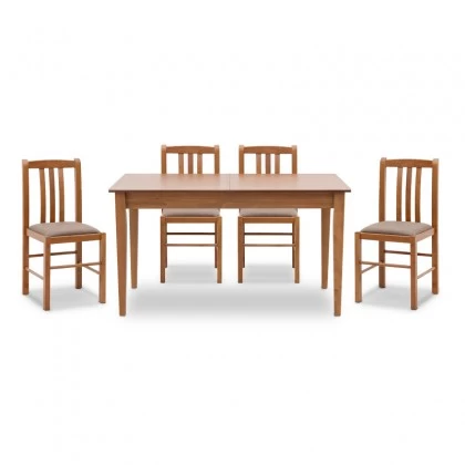 Σετ τραπεζαρίας Adare Megapap 5 τμχ μασίφ ξύλο - MDF με επεκτεινόμενο τραπέζι 140/180x78x77εκ.