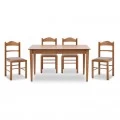 Σετ τραπεζαρίας Adare-Virginia Megapap 5 τμχ μασίφ ξύλο-MDF με επεκτεινόμενο τραπέζι 140/180x78x77εκ.