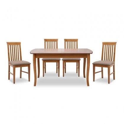 Σετ τραπεζαρίας Belfast Megapap 5 τμχ μασίφ ξύλο - MDF με επεκτεινόμενο τραπέζι 150/200x89x78εκ.