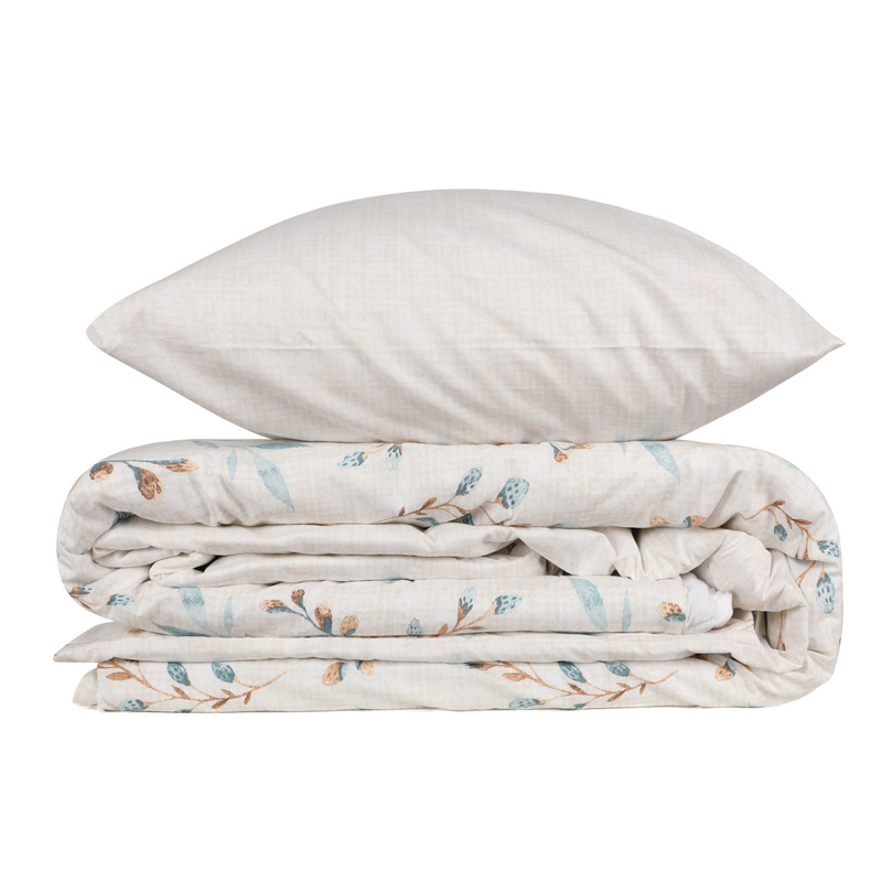 Σετ παπλωματοθήκη Lendell Cotton Box 3 τμχ Μονή (160x220) χρώμα μέντα - λευκό 3