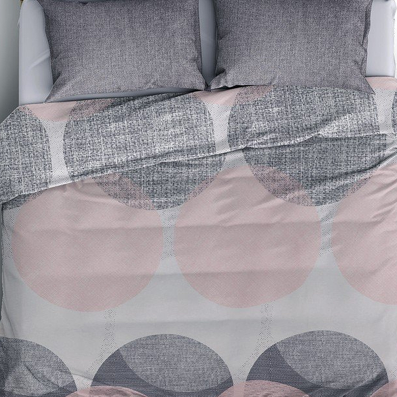 Σετ παπλωματοθήκη Leron Cotton Box 4 τμχ Διπλή (200x220) χρώμα γκρι 2