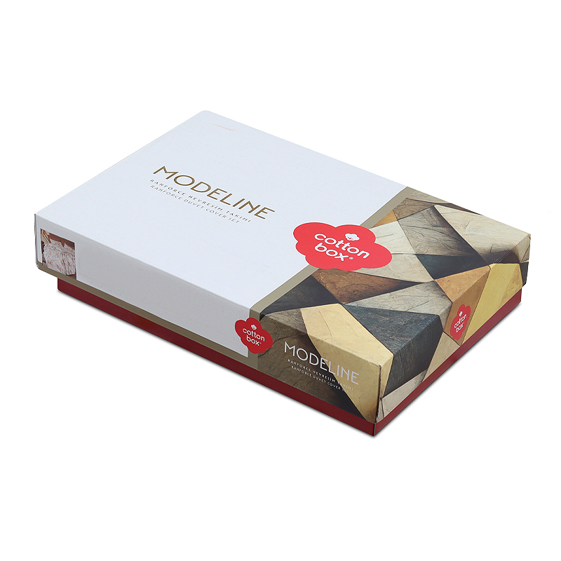 Σετ παπλωματοθήκη Leron Cotton Box 4 τμχ Διπλή (200x220) χρώμα γκρι 3