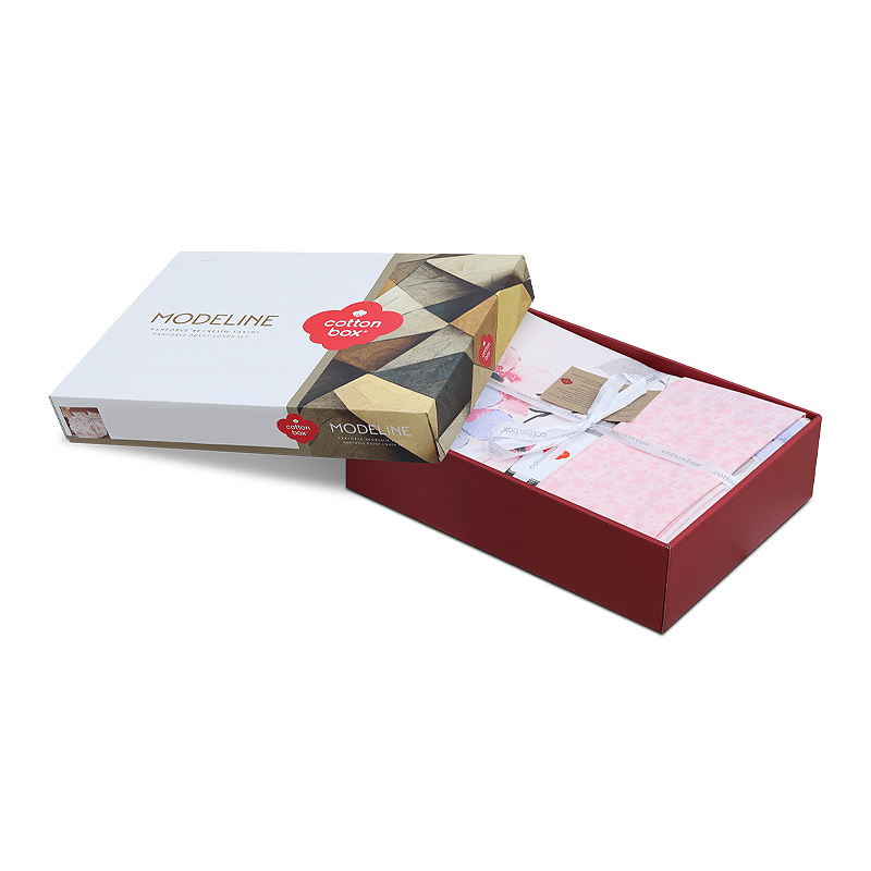 Σετ παπλωματοθήκη Jayda Cotton Box 3 τμχ Μονή (160x220) χρώμα ροζ - λευκό 5