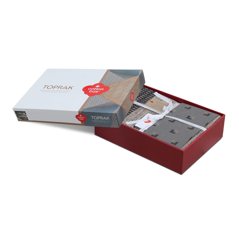 Σετ παπλωματοθήκη Arlo Cotton Box 3 τμχ Μονή (160x220) χρώμα καφέ - γκρι 5