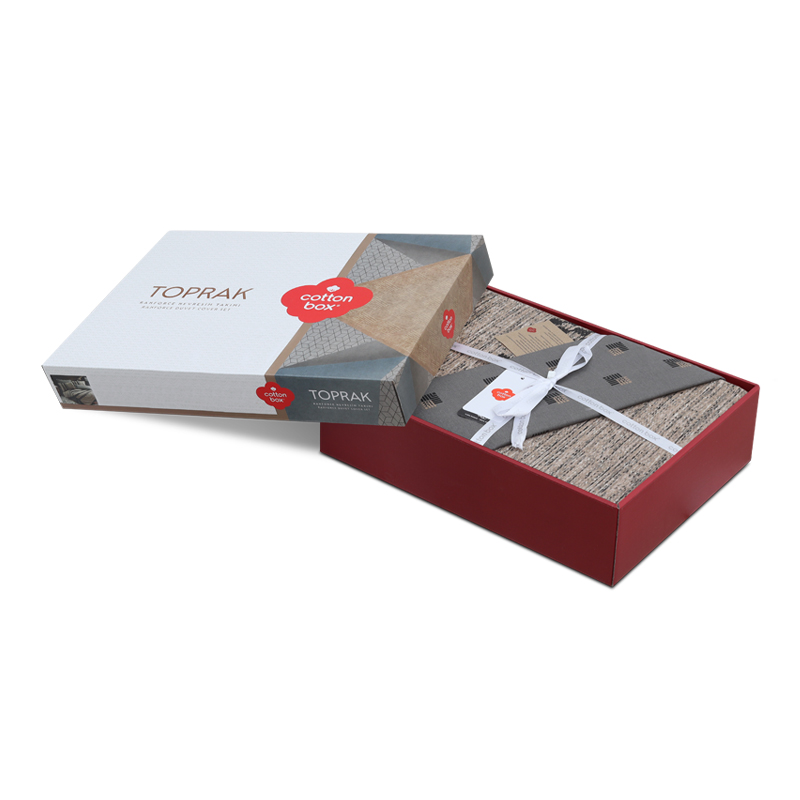 Σετ παπλωματοθήκη Arlo Cotton Box 4 τμχ Διπλή (200x220) χρώμα καφέ - γκρι 5