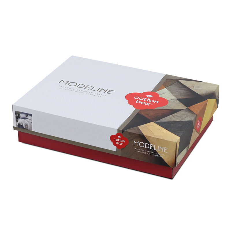 Σετ παπλωματοθήκη Nitsa Cotton Box 3 τμχ Μονή (160x220) χρώμα σκούρο μπλε - γκρι 4