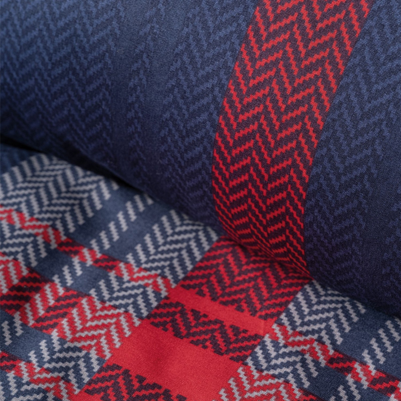 Σετ παπλωματοθήκη Abel Cotton Box 4 τμχ Διπλή (200x220) χρώμα σκούρο μπλε - κόκκινο 2