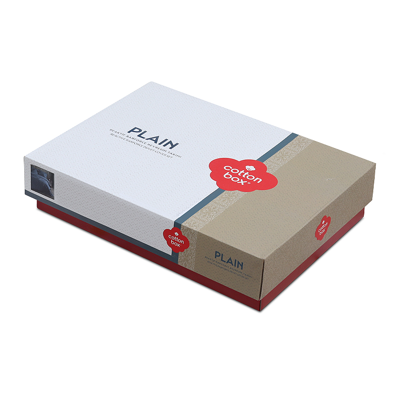 Σετ παπλωματοθήκη Plain Cotton Box 4 τμχ Διπλή (200x220) χρώμα ανθρακί 3