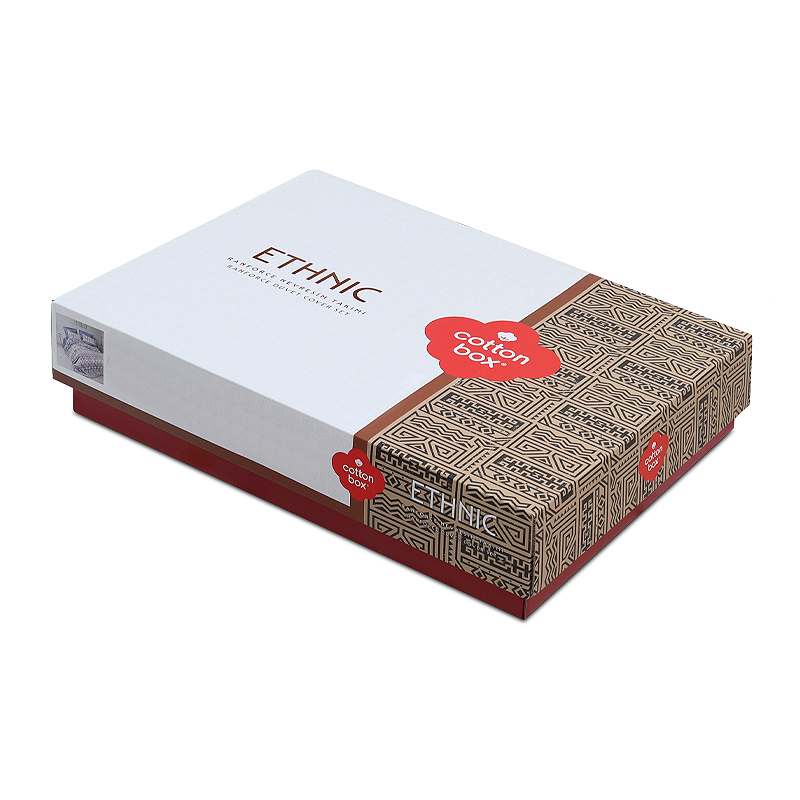 Σετ παπλωματοθήκη Cleo Cotton Box 4 τμχ Διπλή (200x220) χρώμα μπλε 3