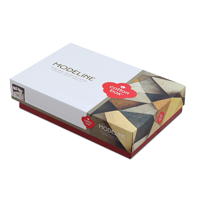 Σετ παπλωματοθήκη Flos Cotton Box 3 τμχ Μονή (160x220) χρώμα μπορντώ 3