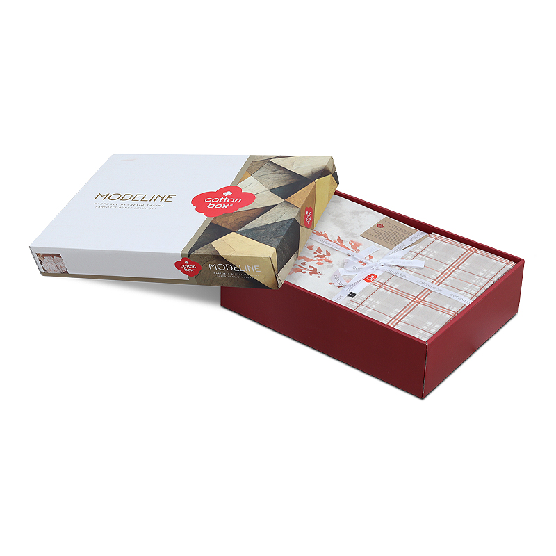 Σετ παπλωματοθήκη Lamina Cotton Box 3 τμχ Μονή (160x220) χρώμα cinnamon 4