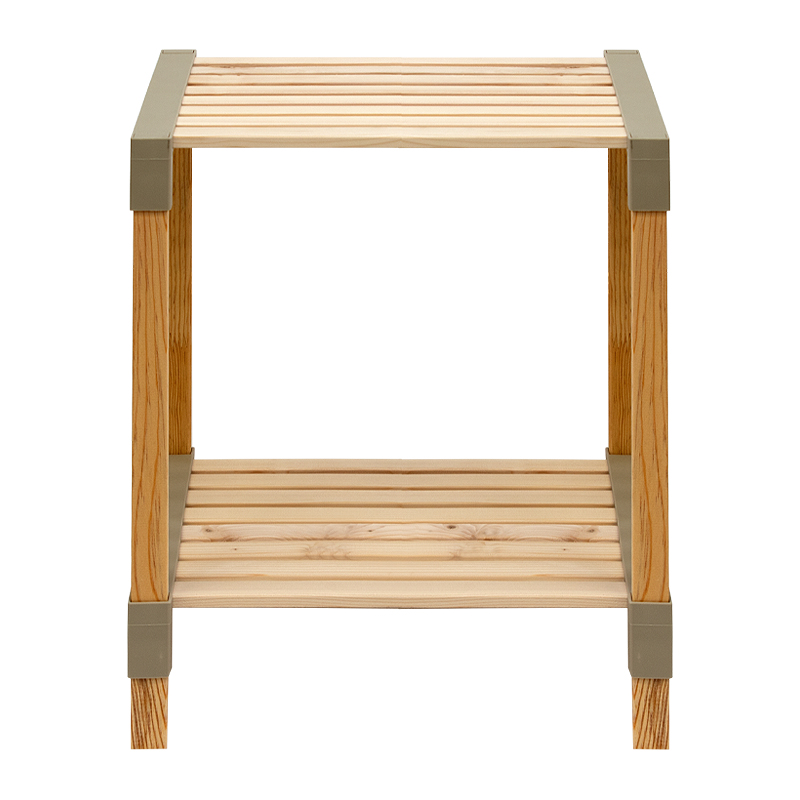 Τραπεζάκι βοηθητικό - κομοδίνο ξύλινο - πλαστικό χρώμα φυσικό - μπεζ 5