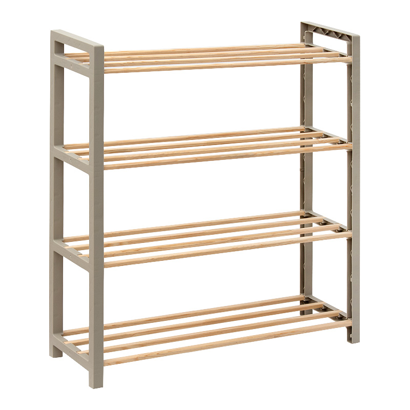 Παπουτσοθήκη ξύλινη - πλαστική χρώμα φυσικό - μπεζ 2