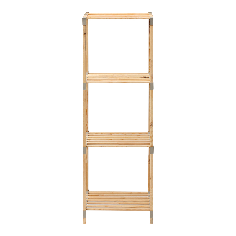 Ραφιέρα δαπέδου ξύλινη - πλαστική χρώμα φυσικό - μπεζ 4