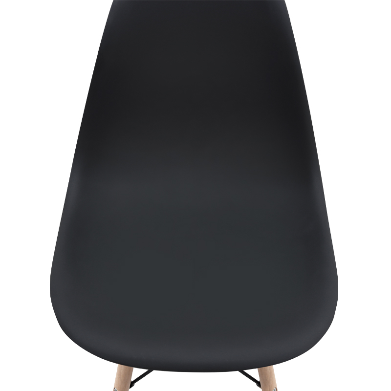 Καρέκλα τραπεζαρίας PP μαύρο - ξύλινο φυσικό πόδι 8