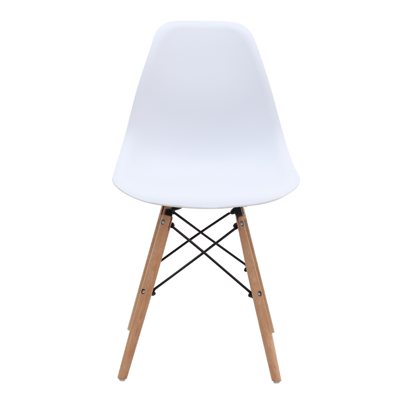 Καρέκλα τραπεζαρίας PP λευκό - ξύλινο φυσικό πόδι 5