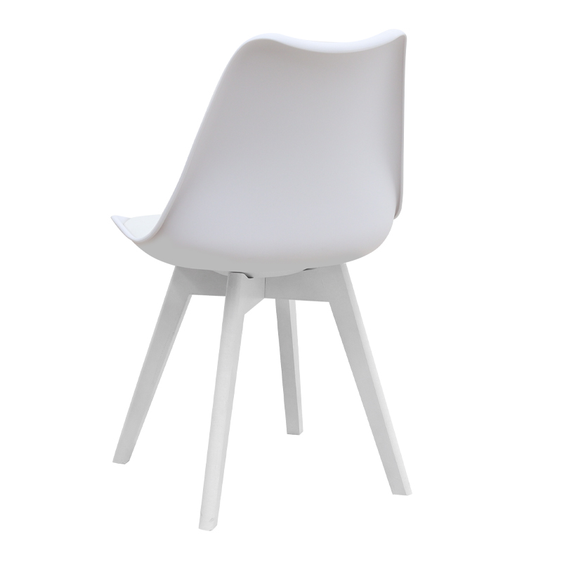 Καρέκλα τραπεζαρίας PP - PU λευκό - ξύλινο λευκό πόδι 4