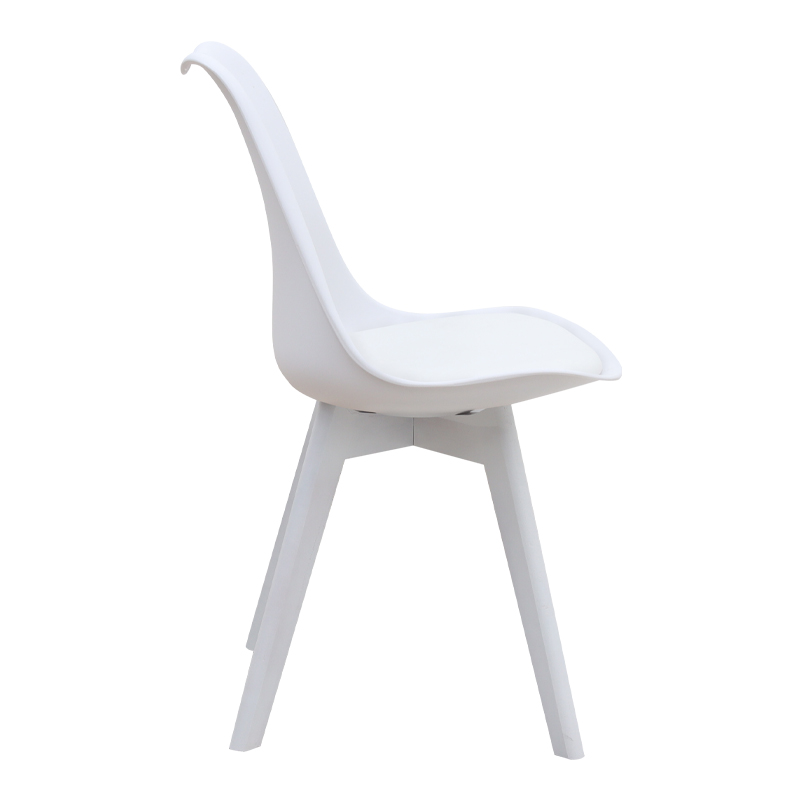 Καρέκλα τραπεζαρίας PP - PU λευκό - ξύλινο λευκό πόδι 6