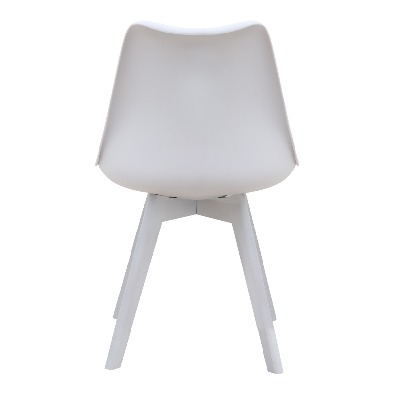 Καρέκλα τραπεζαρίας PP - PU λευκό - ξύλινο λευκό πόδι 7