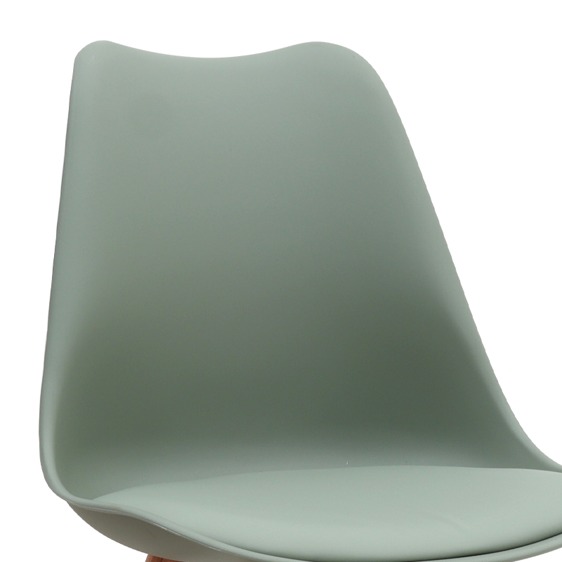 Καρέκλα τραπεζαρίας PP - PU φυστικί - ξύλινο φυσικό πόδι 9