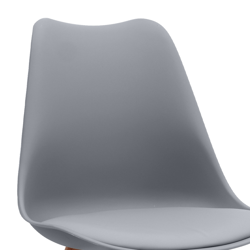 Καρέκλα τραπεζαρίας PP - PU γκρι - ξύλινο φυσικό πόδι 9