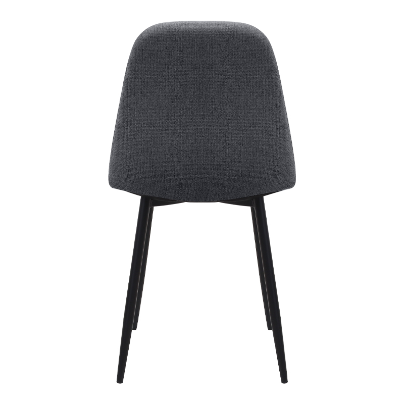 Καρέκλα τραπεζαρίας γκρι ύφασμα - μεταλλικό μαύρο πόδι 7