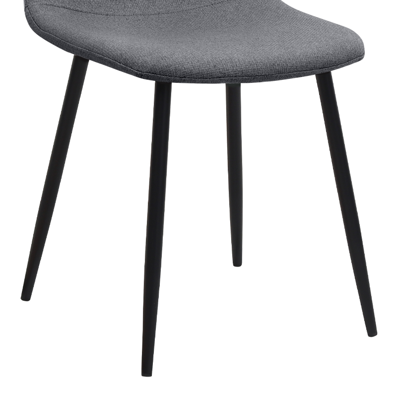 Καρέκλα τραπεζαρίας γκρι ύφασμα - μεταλλικό μαύρο πόδι 10