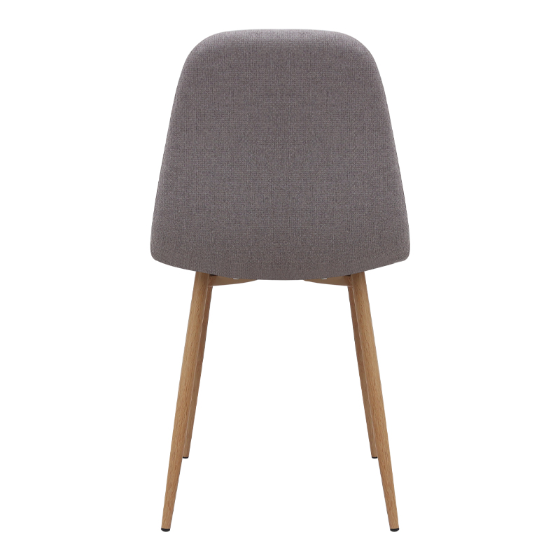 Καρέκλα τραπεζαρίας ανοιχτό μπεζ ύφασμα - μεταλλικό φυσικό πόδι 7