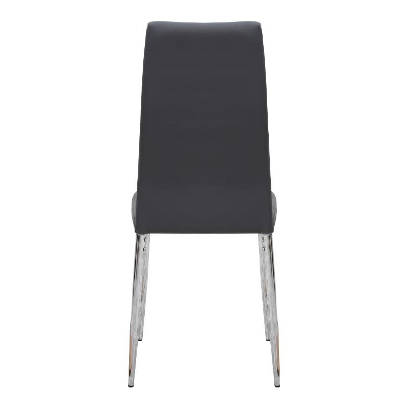 Καρέκλα τραπεζαρίας μαύρο PU - μεταλλικό πόδι χρωμίου 6