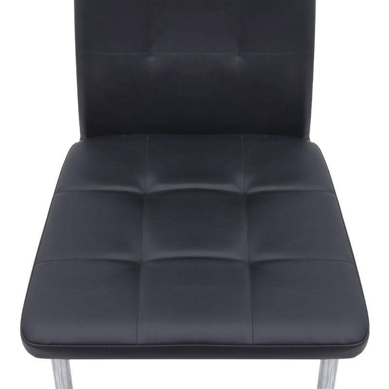 Καρέκλα τραπεζαρίας μαύρο PU - μεταλλικό πόδι χρωμίου 7